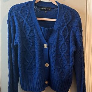 Kendall & Kylie Royal Blue Cable Knit Cardigan